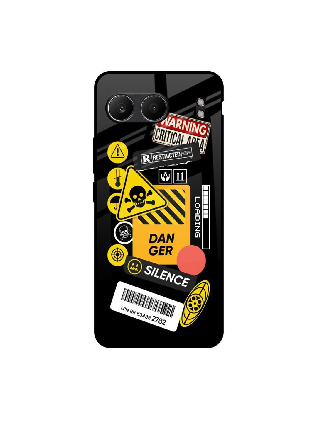 

QRIOH Danger Signs OnePlus Nord 4 5G Impact Resistant Back Case, Black