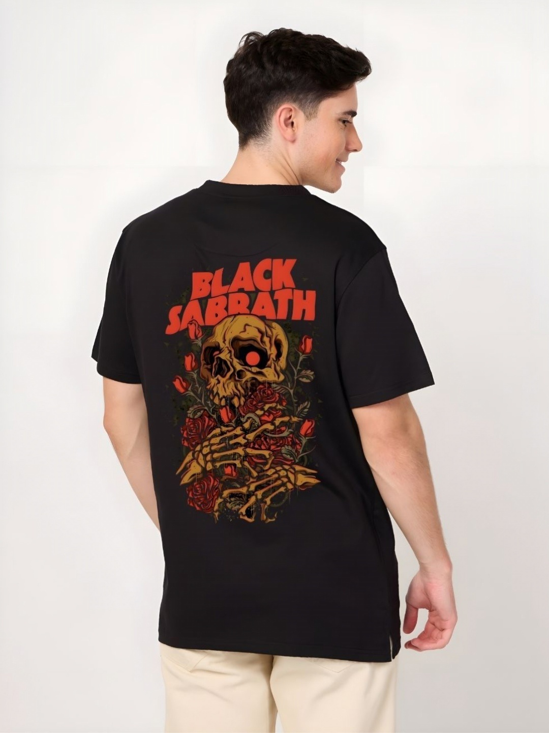

SZN Men Graphic Printed Round Neck Cotton T-shirt, Black