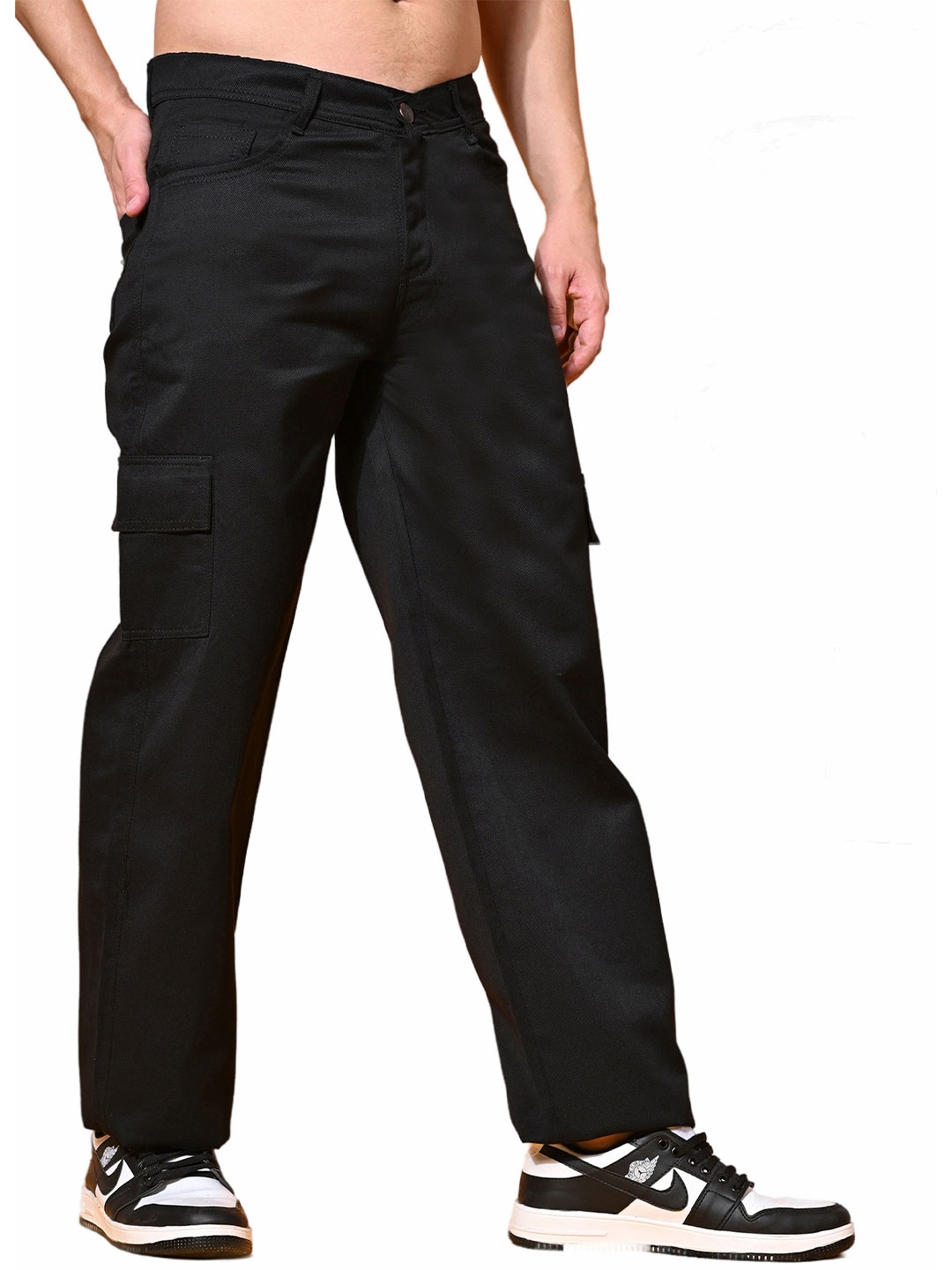

COMFITS Men Classic Regular Fit Cotton Stretchable Jeans, Black