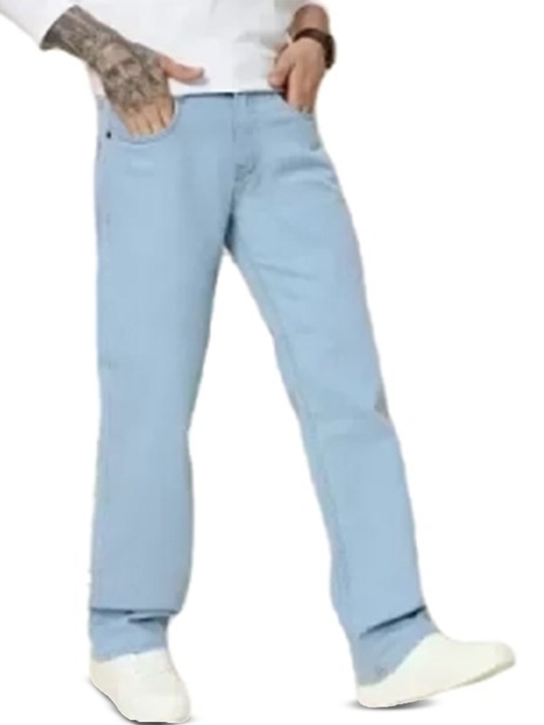 

COMFITS Men Classic Low Distress Stretchable Jeans, Blue