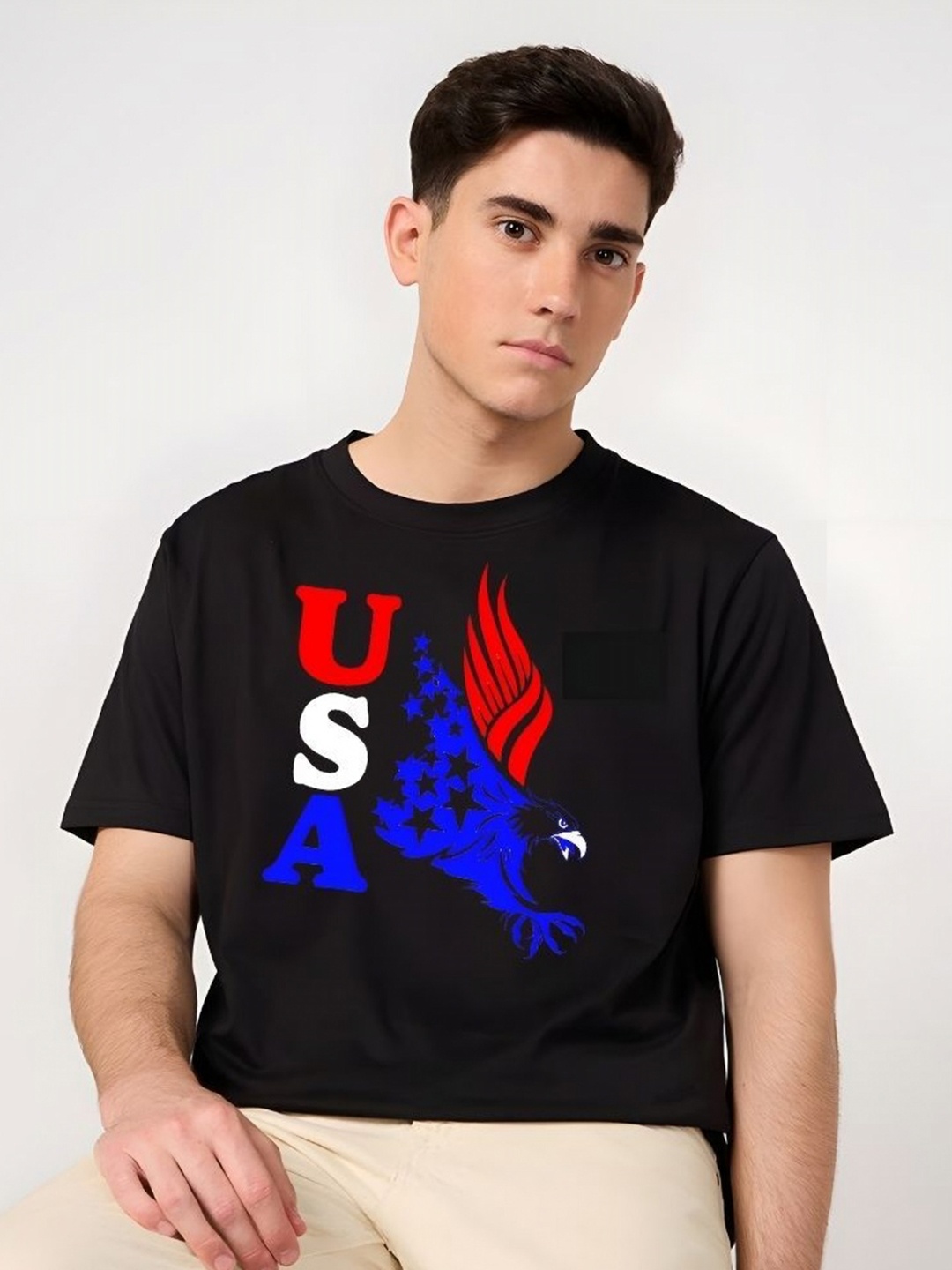 

SZN Men Graphic Printed Round Neck Cotton T-shirt, Black