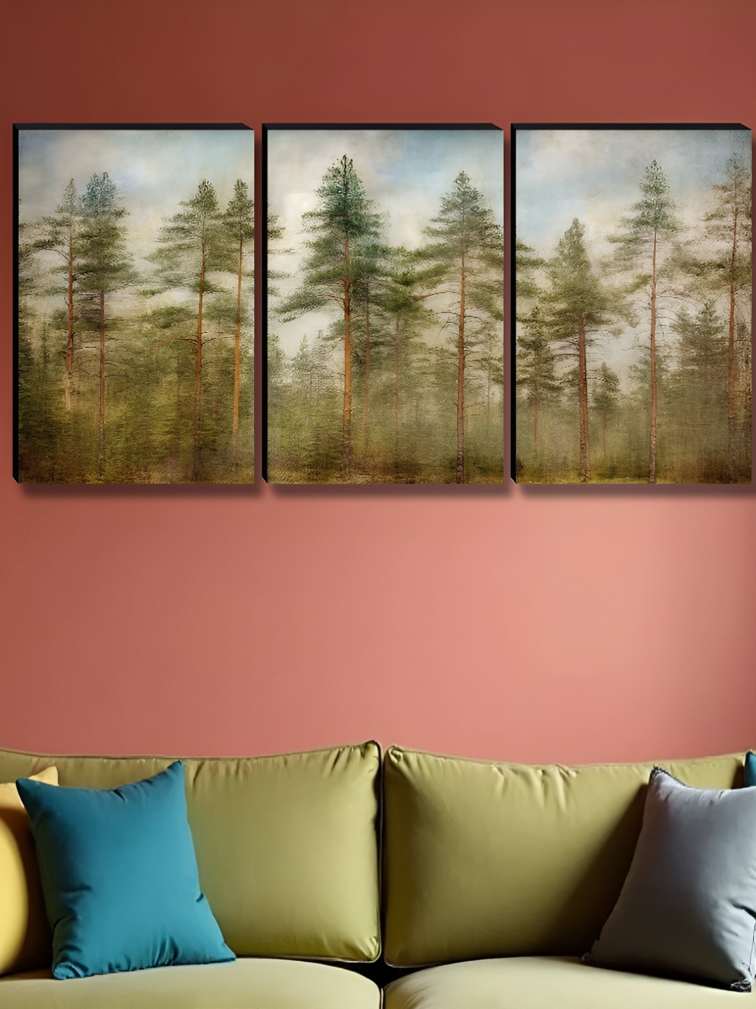 

Myntra Elegant Homes Green & Blue 3 Piece Tree Printed Wall Arts