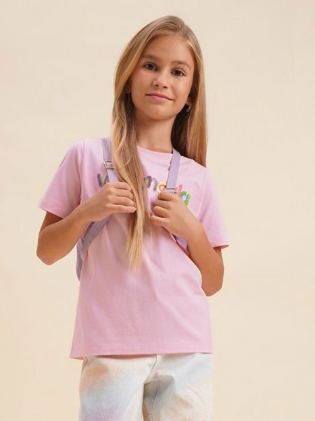 

Vero Moda Girls Printed Cotton T-shirt, Pink