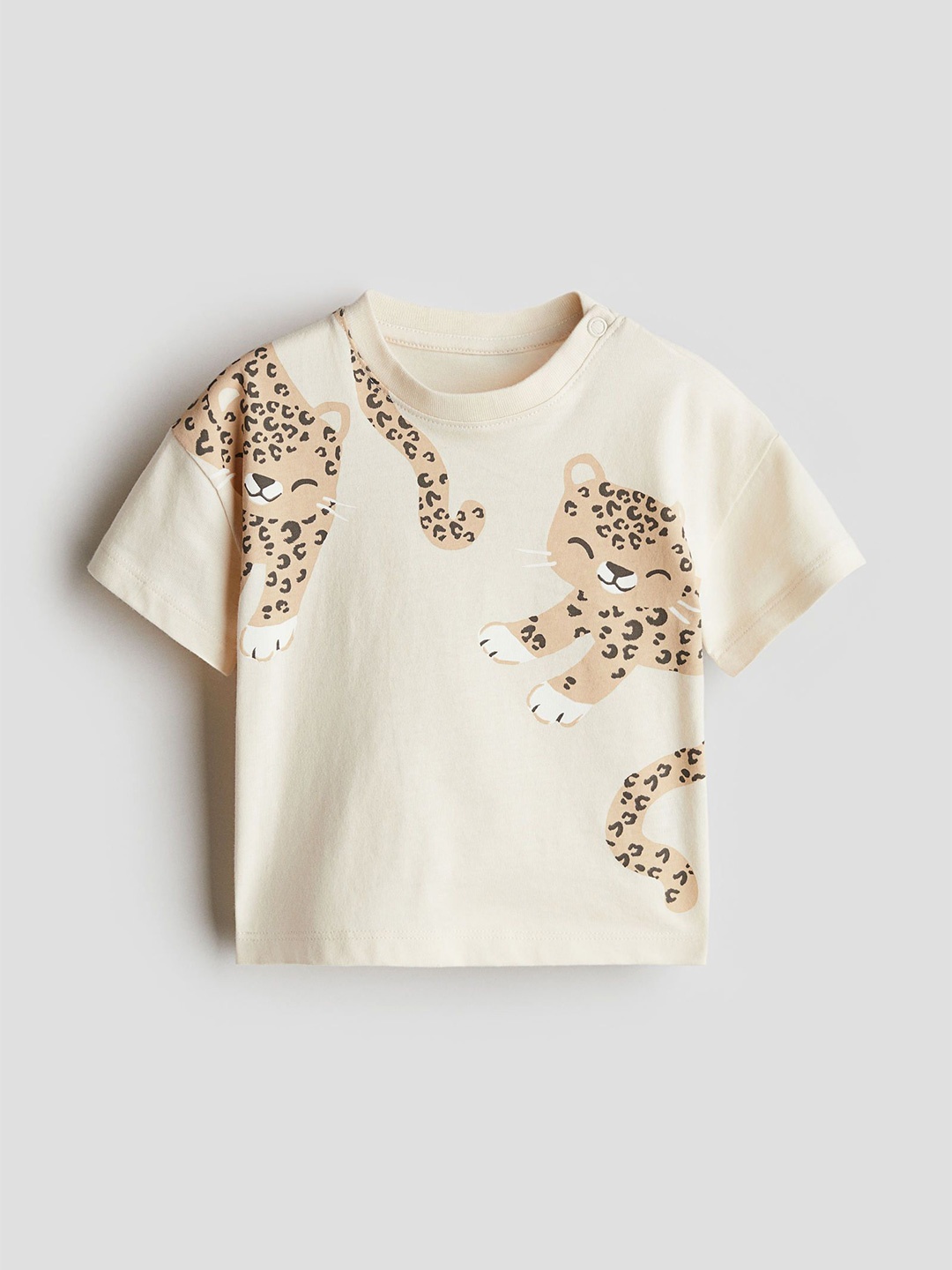 

H&M Printed Cotton T-shirt, Beige