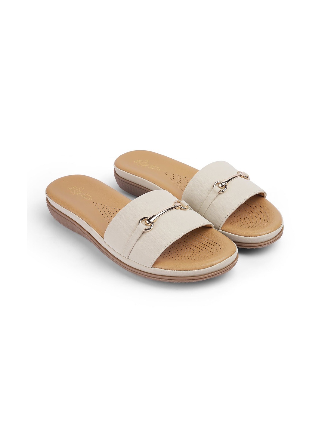 

Tresmode Women Open Toe Flats, Cream