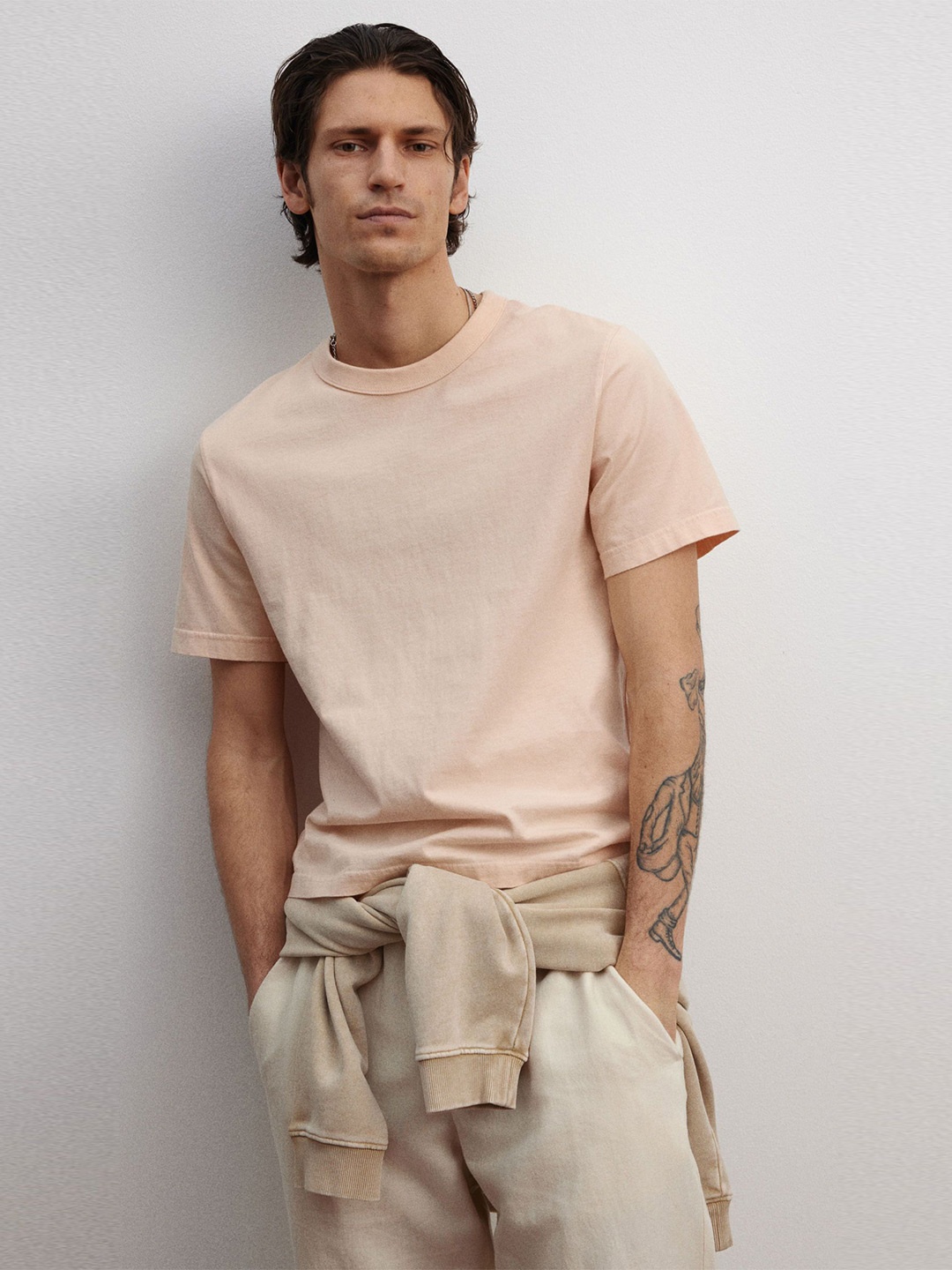 

H&M Pure Cotton Regular Fit T-Shirt, Orange