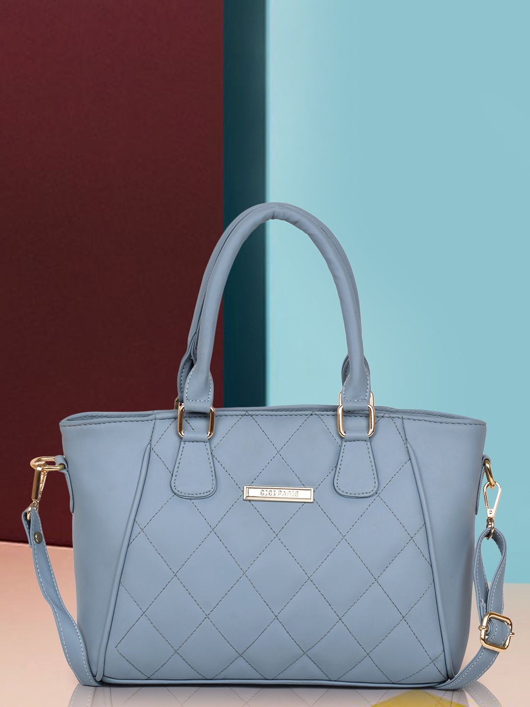 

STARWINGS Structured Satchel with Quilted, Grey
