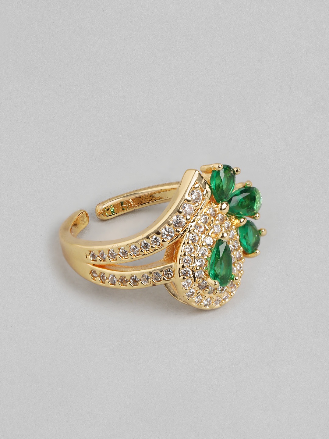 

DressBerry Stone Studed Finger Ring, Gold