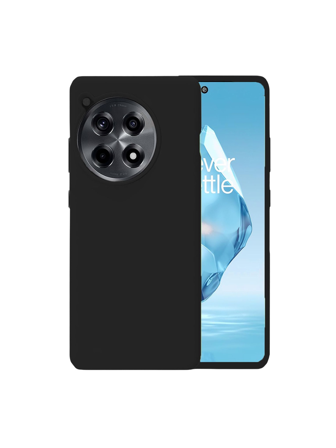

LIRAMARK Solid OnePlus 12R 5G Impact Resistant Back Case, Black