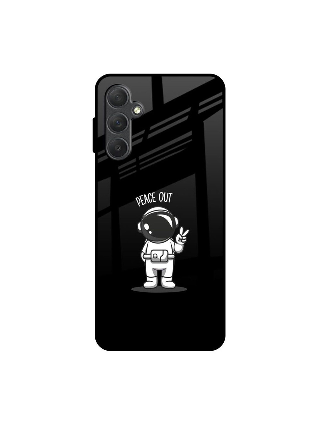 

QRIOH Peace Out Astro Real Samsung Galaxy M54 5G Impact Resistant Back Case, Black