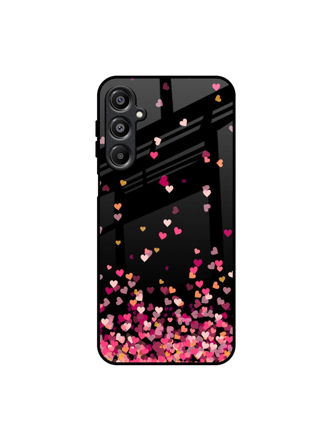 

QRIOH Heart Rain Fall Samsung Galaxy A16 5G Impact Resistant Back Case, Black