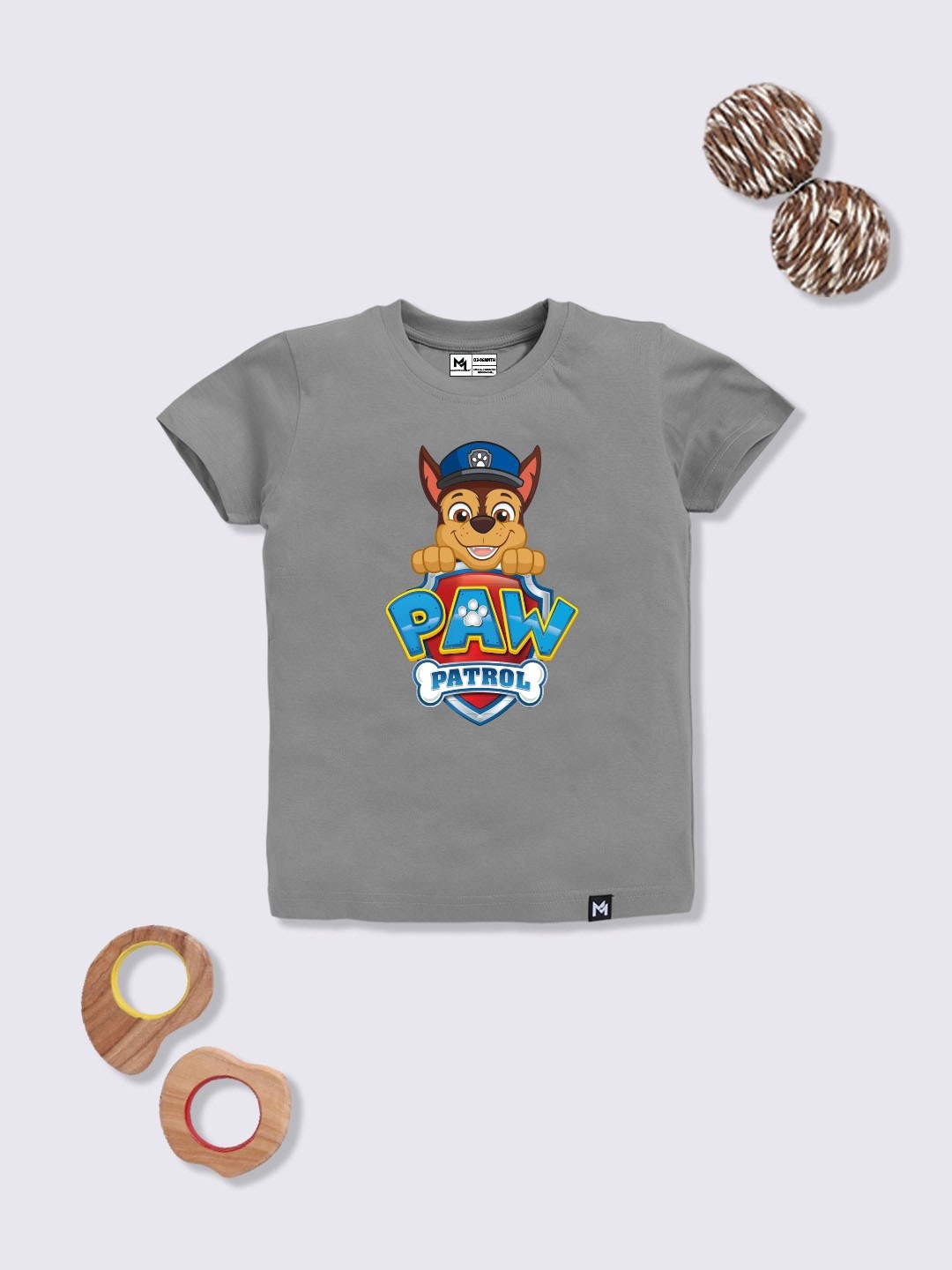 

YK X Minute Mirth Infant Boys Paw Patrol Printed Cotton T-shirt, Grey