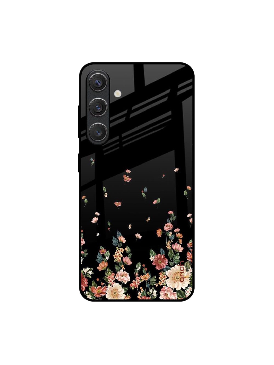 

QRIOH Floating Floral Print Samsung Galaxy S25 5G Impact Resistant Back Case, Black