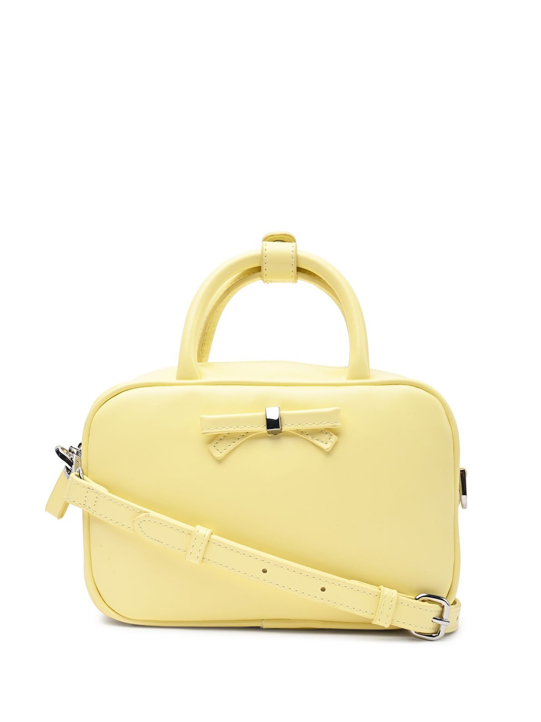 

ALDO Oversized Bowling Handheld Bag with Cut Work, Yellow