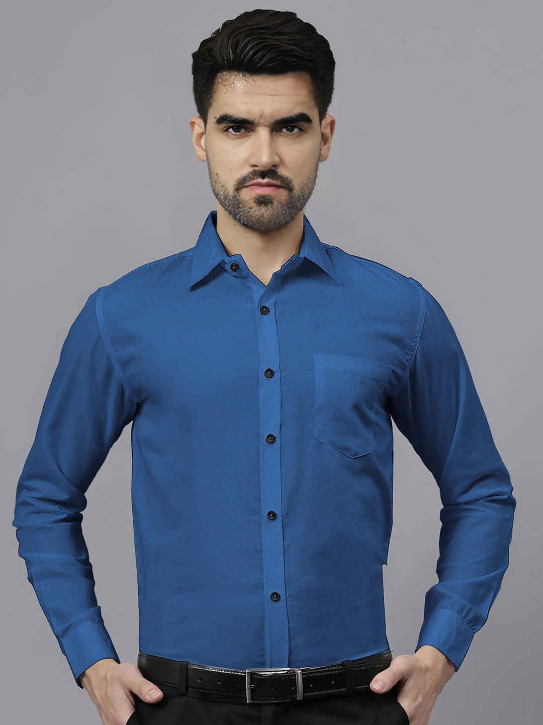 

Vida Loca India Slim Fit Spread Collar Formal Shirt, Navy blue