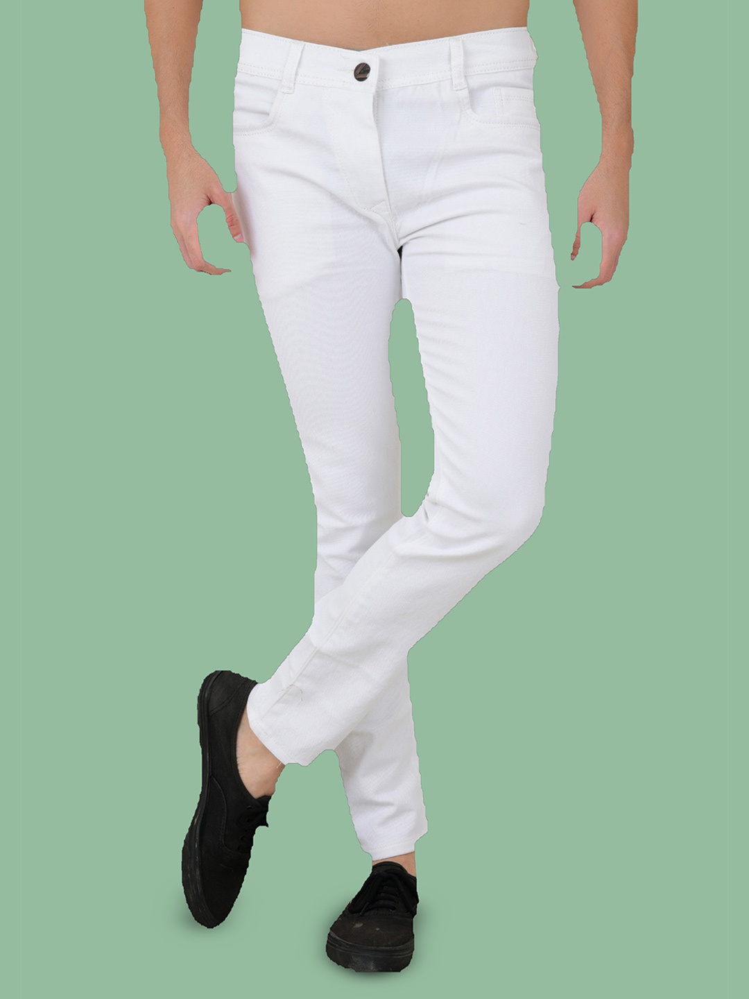 

COMFITS Men Classic Highly Distressed Stretchable Jeans, White