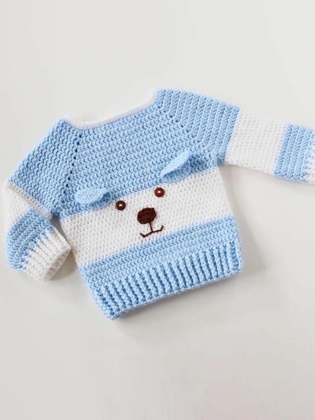 

USHA ENTERPRISES Kids Colourblocked Woollen Pullover, Blue