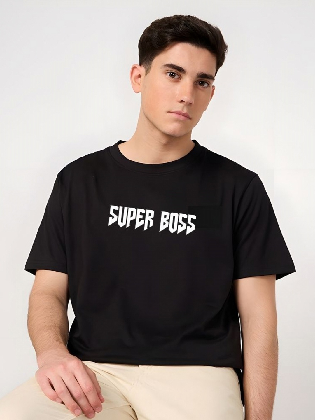 

SZN Men Typography Printed Round Neck Cotton T-shirt, Black