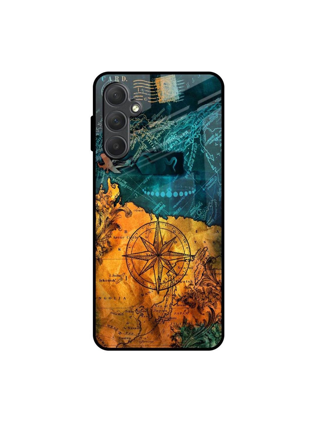 

QRIOH Architecture Map Real Samsung Galaxy M54 5G Impact Resistant Back Case, Teal