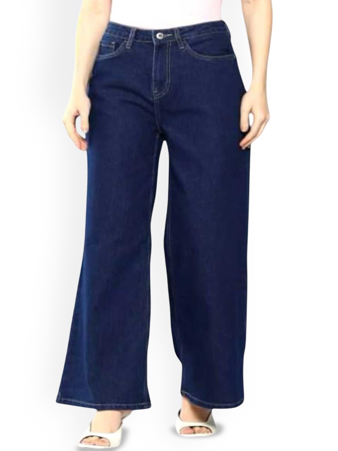 

1DAYJEANS Women Straight Fit High-Rise Stretchable Jeans, Blue