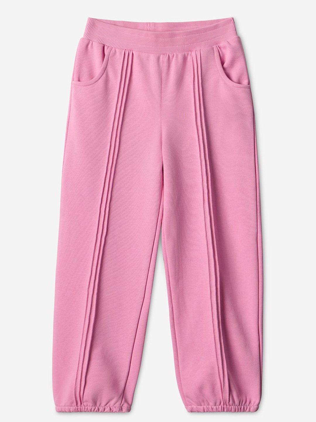 

The Souled Store Rosy Pink Girls Regular Fit Mid-Rise Solid Joggers