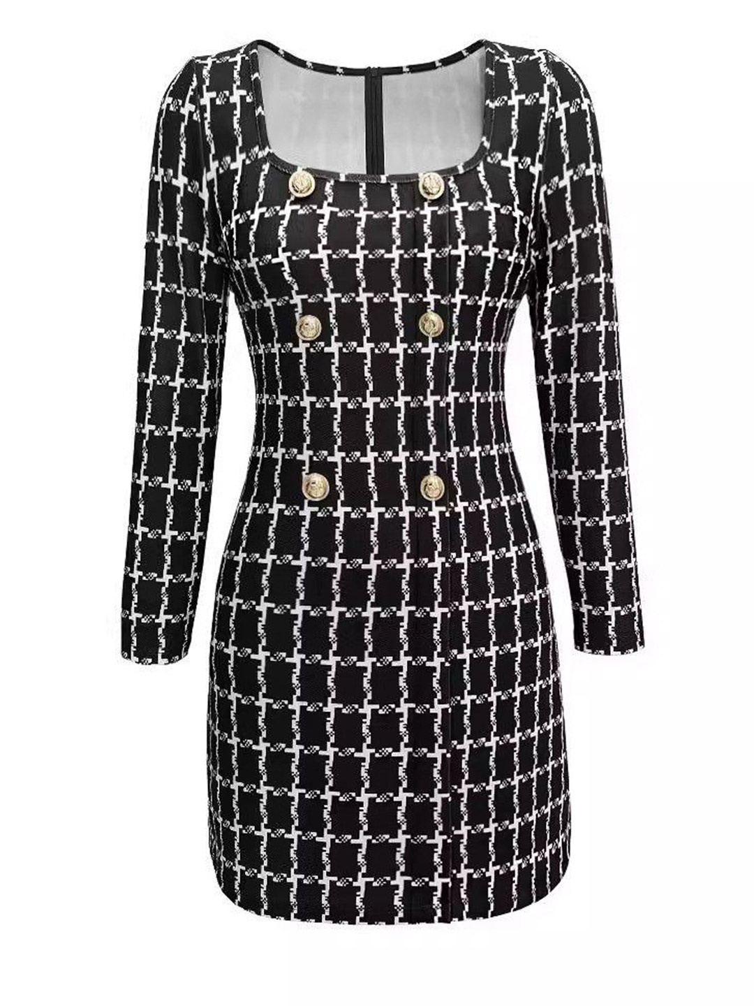 

all about you Women Geometric Printed Sheath Dress, Black