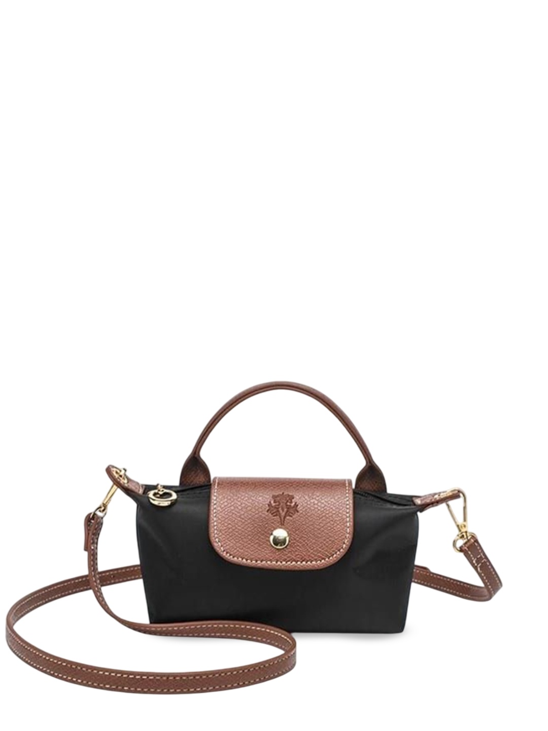 

LIZIQI Textured PU Structured Handheld Bag with Fringed, Black