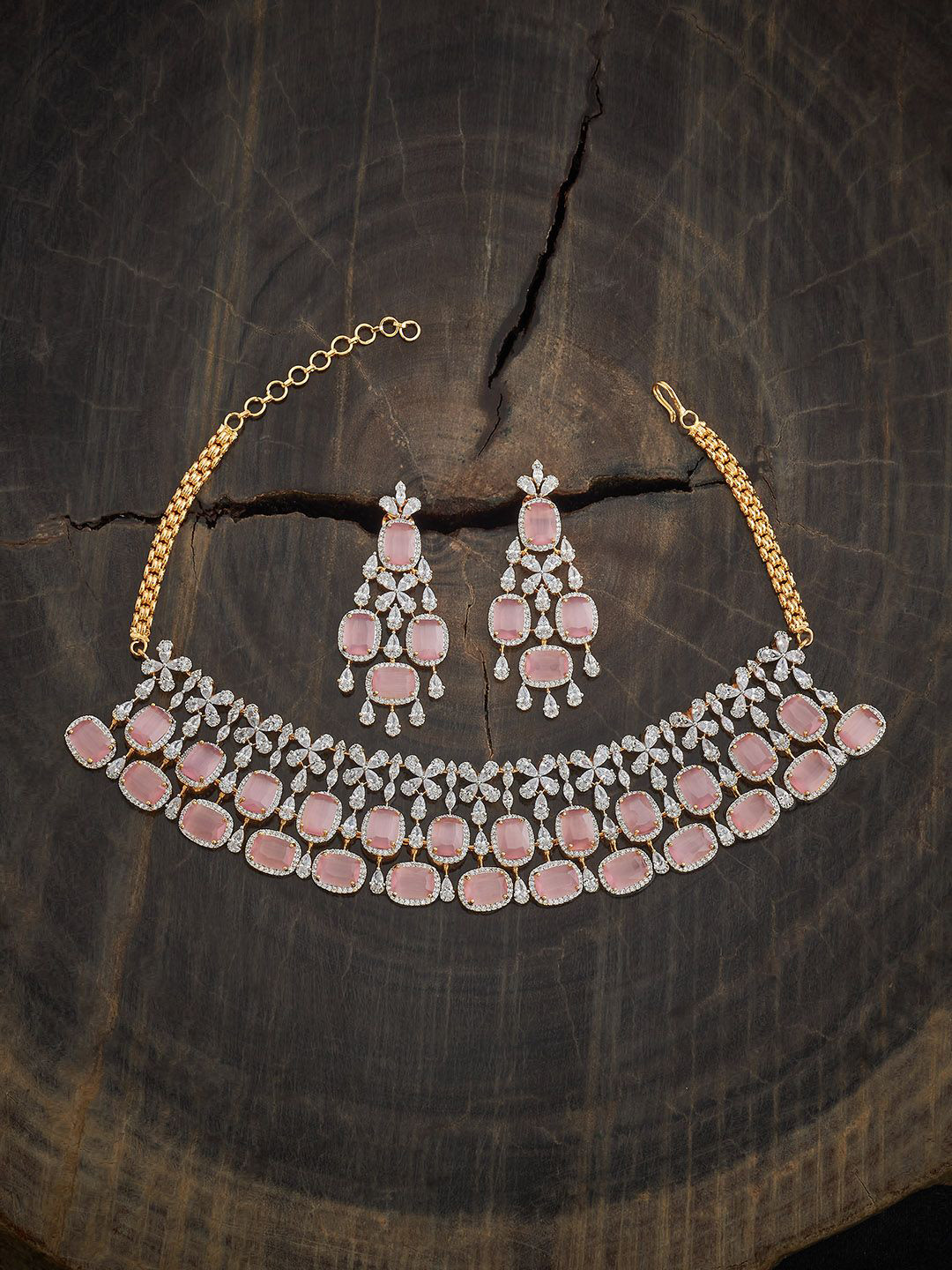 

Kushal's Fashion Jewellery Gold-Plated Zircon Studded Party Jewellery Set