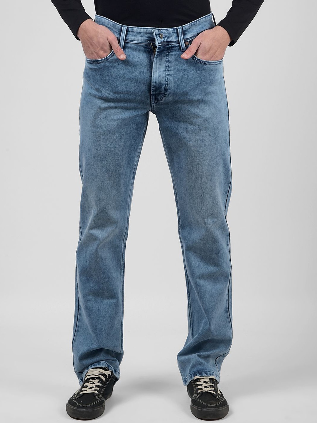 

Numero Uno Men Regular Fit Mid-Rise Light Fade Stretchable Jeans, Blue