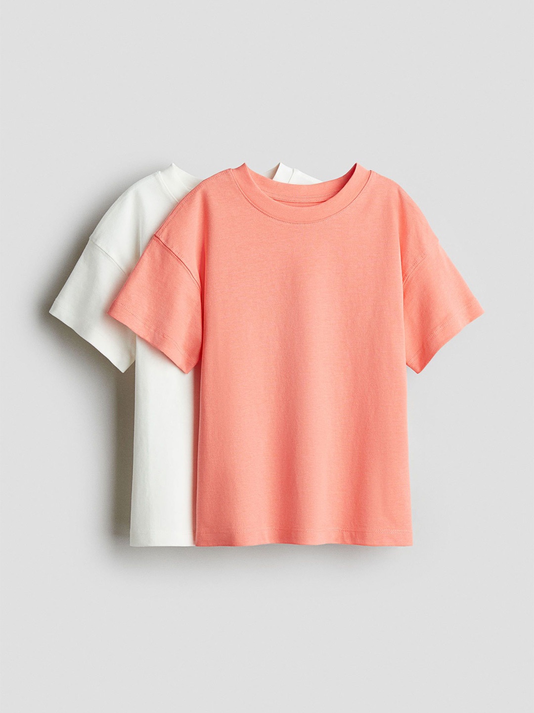 

H&M Boys 2-Pack Oversized Pure Cotton T-Shirts, Pink