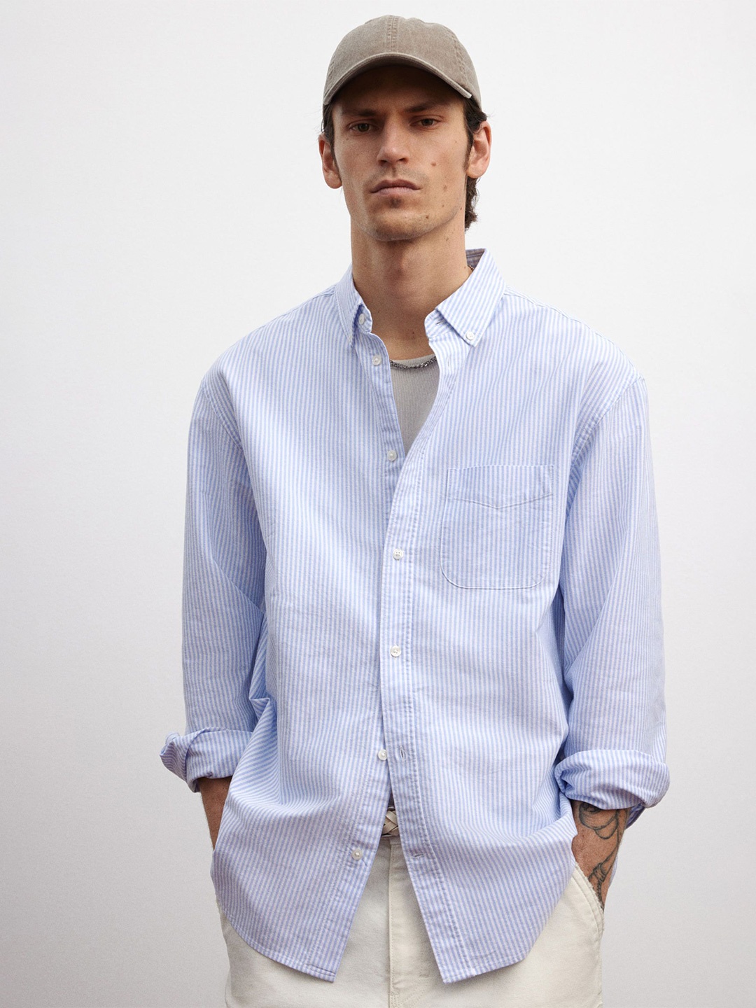 

H&M Regular Fit Oxford Shirt, Blue