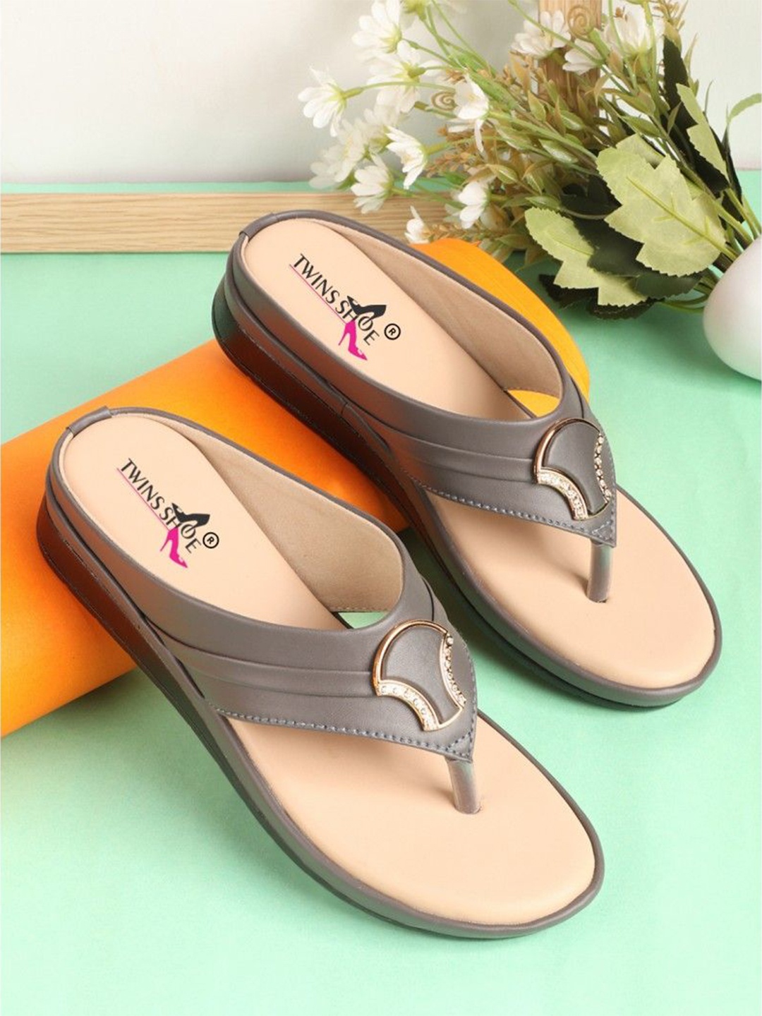

TWINSSHOE Women Open Toes Sandals, Grey
