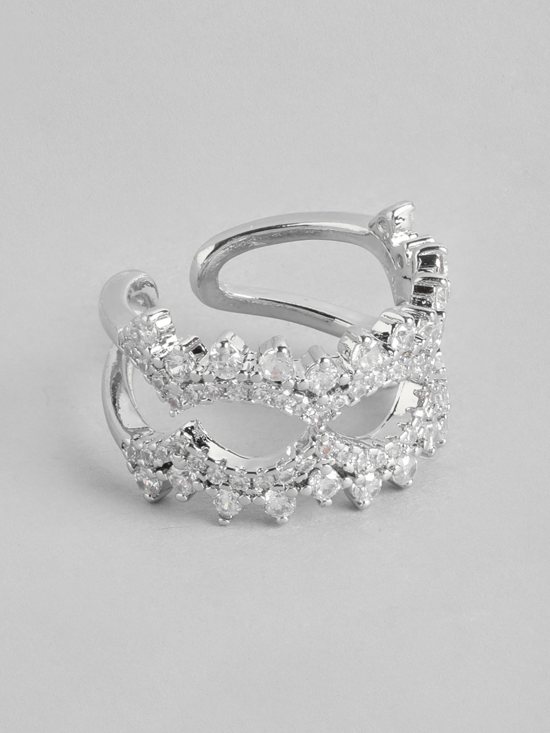 

DressBerry Stone Studed Finger Ring, Silver