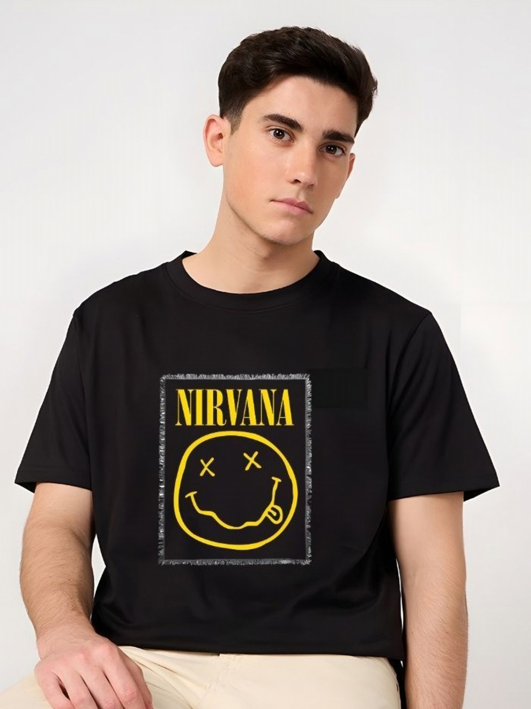 

SZN Men Graphic Printed Round Neck Cotton T-shirt, Black