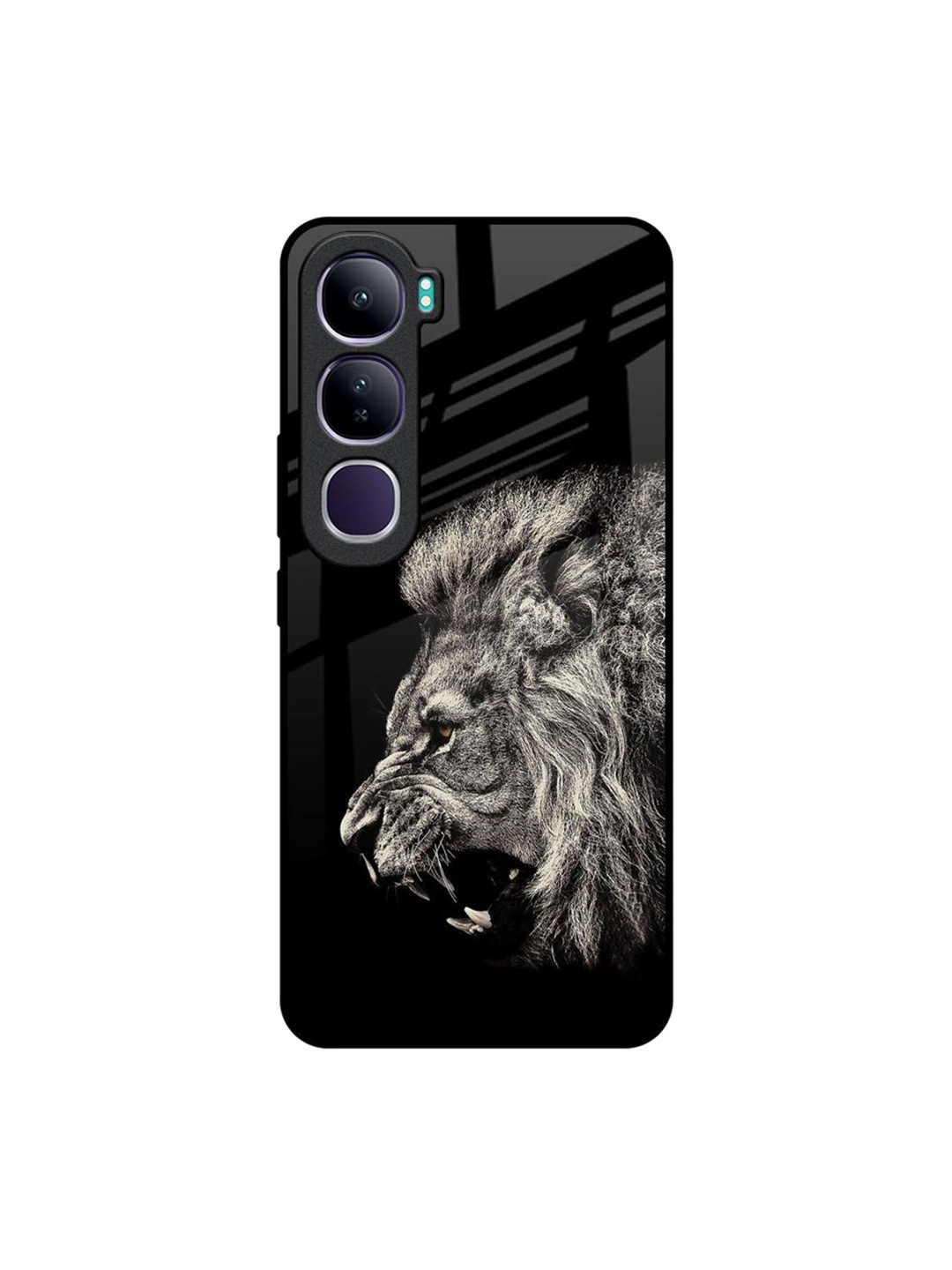 

QRIOH Brave Lion Vivo Y300 5G Impact Resistant Back Case, Black