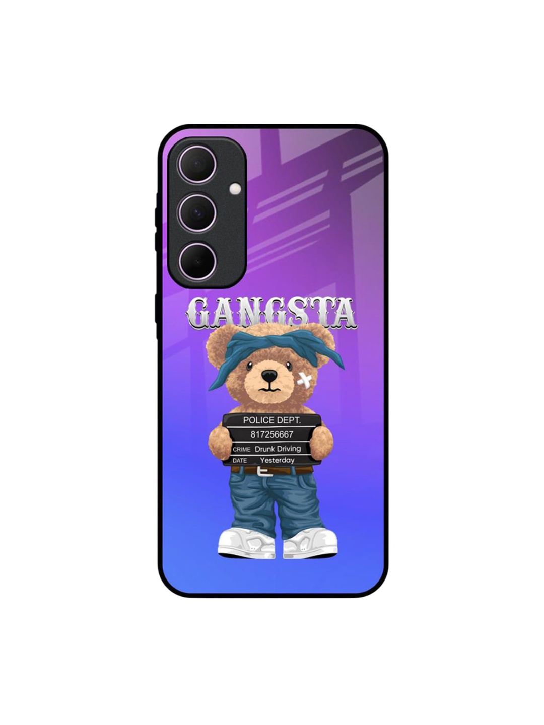 

QRIOH Gangsta Bear Samsung Galaxy A35 5G Impact Resistant Back Case, Blue