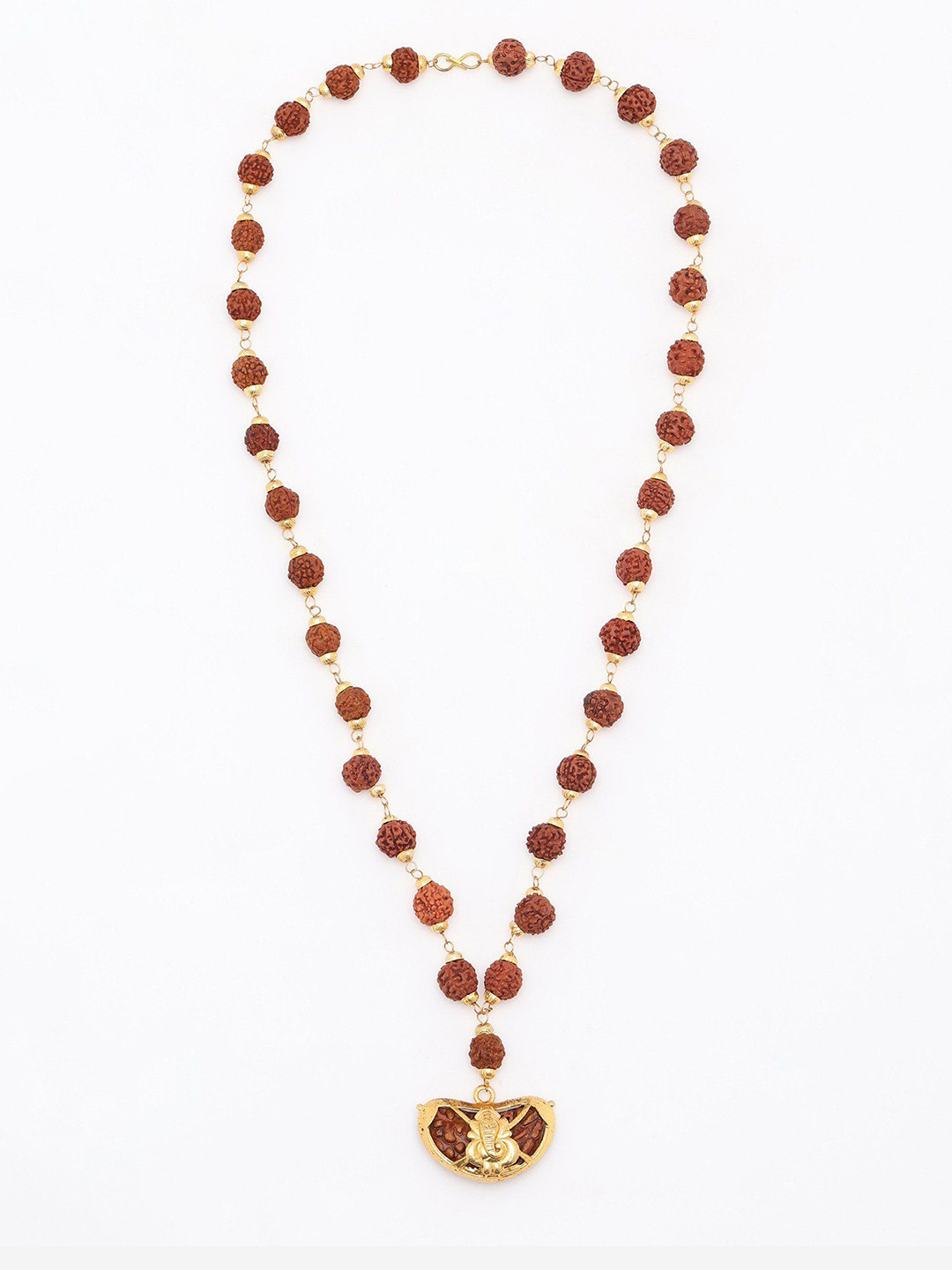 

Exotic India Ganesha Rudraksha Mala Necklace, Gold
