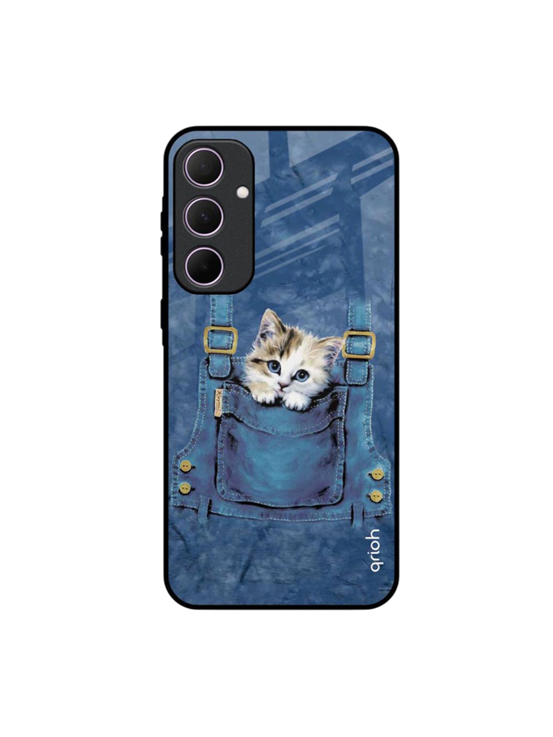 

QRIOH Kitty In Pocket Samsung Galaxy A35 5G Impact Resistant Back Case, Blue