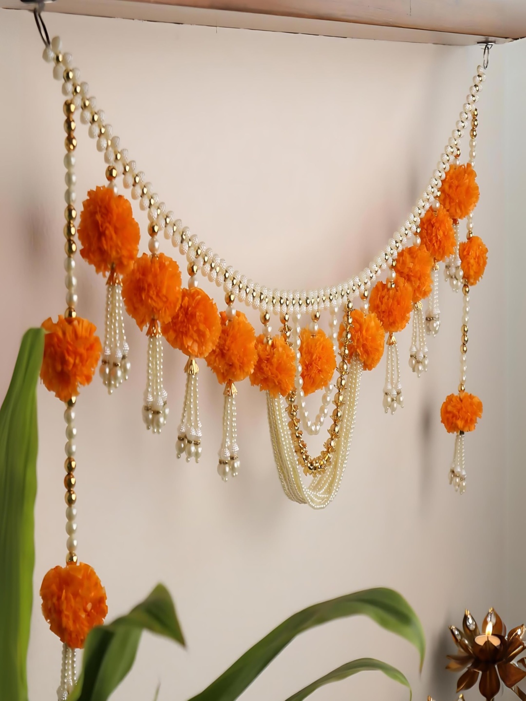 

RR Crafts Orange - Colored & Yellow Flower Toran Festive Decor