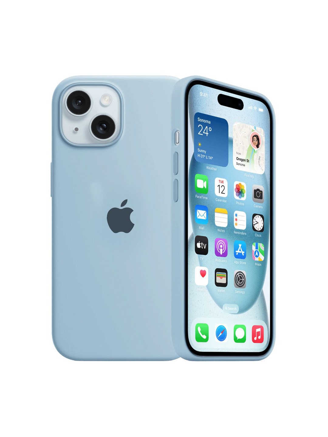 

TREEMODA Solid iPhone 15 Impact Resistant Back Case, Blue
