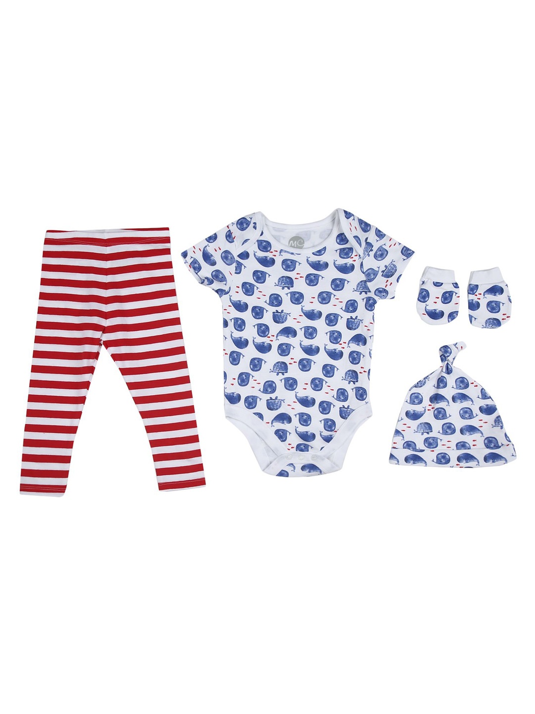 

mothercare Boys Printed 4-Pieces Pure Cotton Apparel Set, White