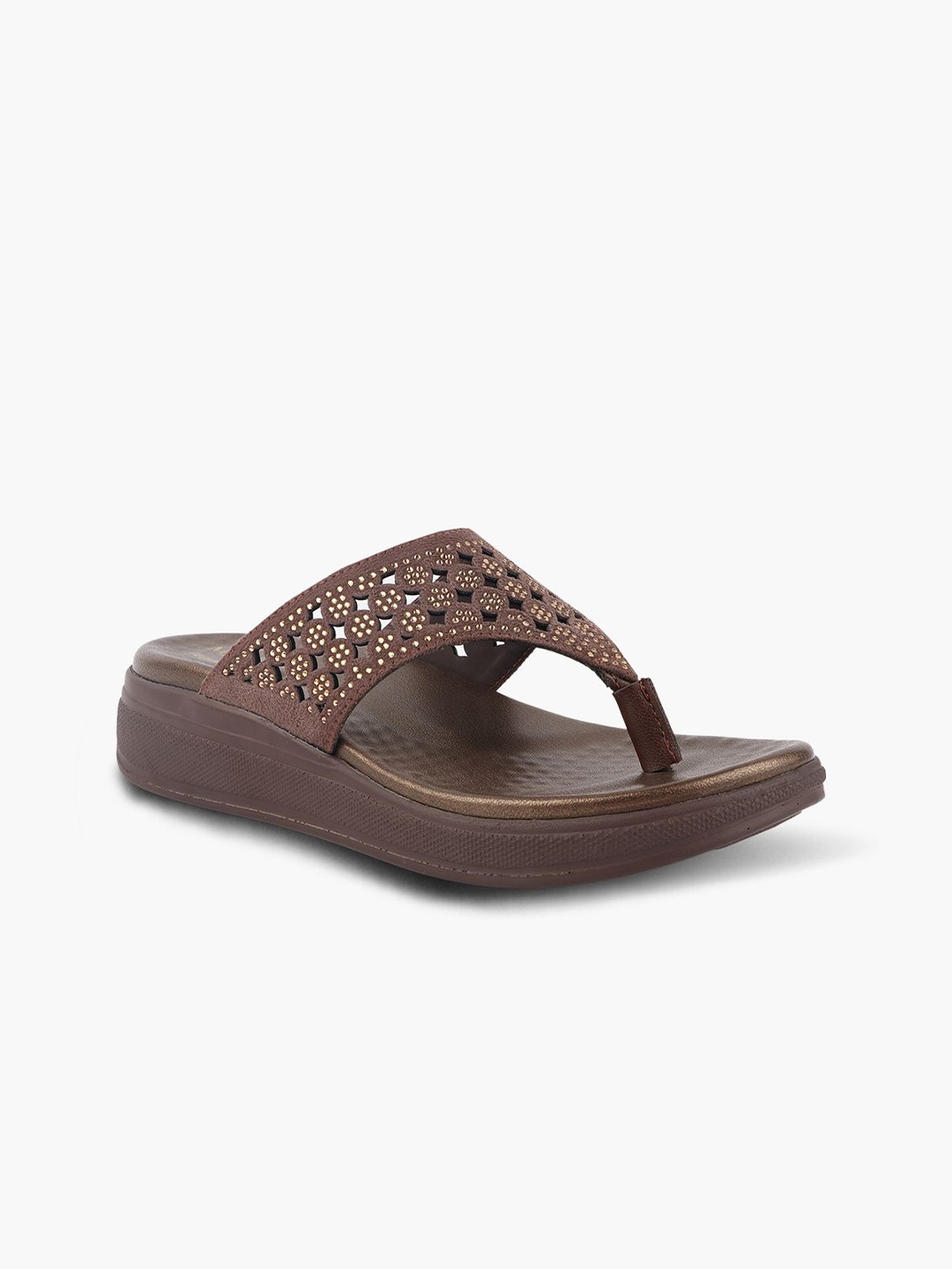 

MEDIFEET Women Thong Flip-Flops, Brown