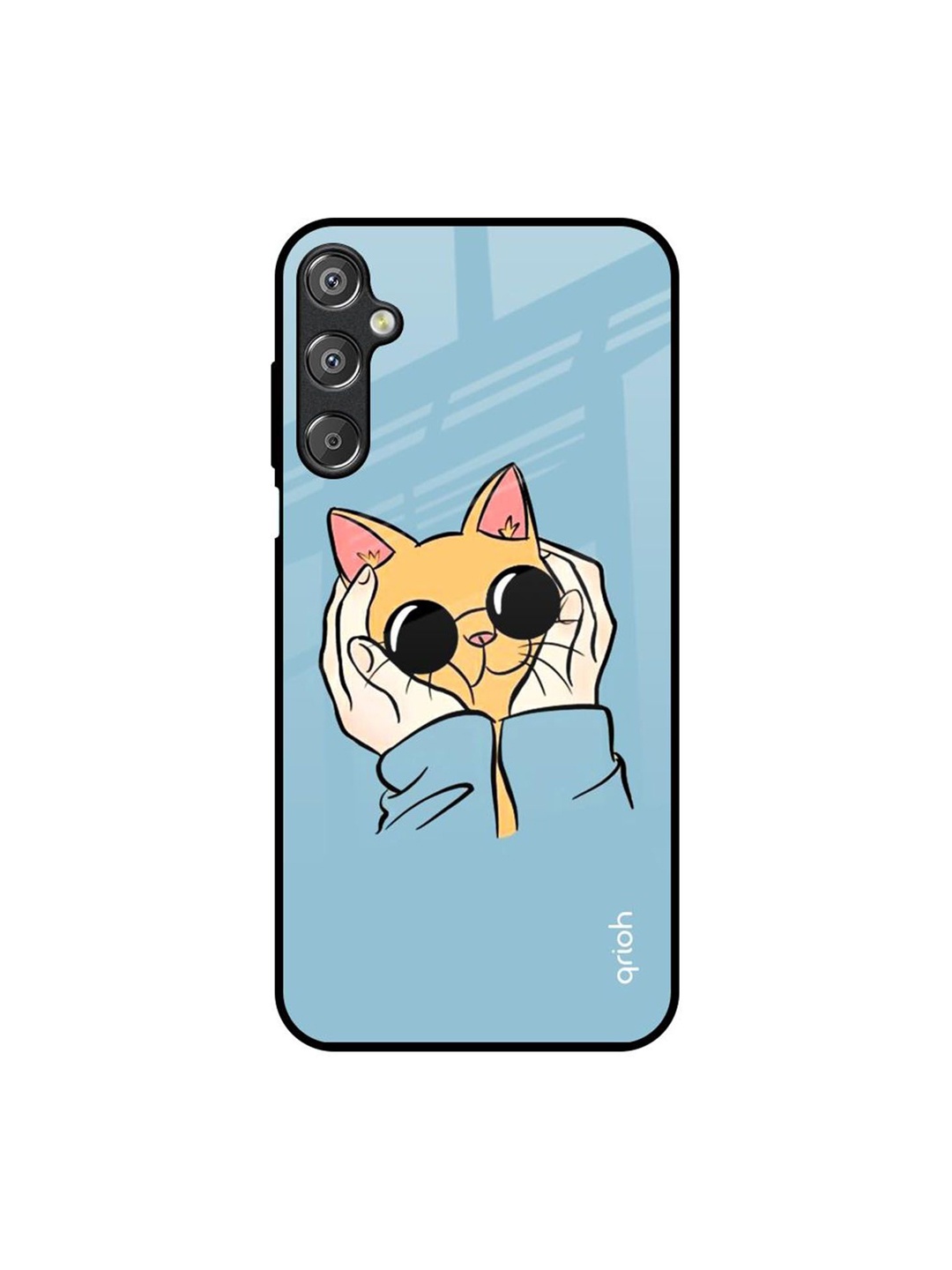 

QRIOH Adorable Cute Kitty Samsung Galaxy M15 5G Impact Resistant Back Case, Blue