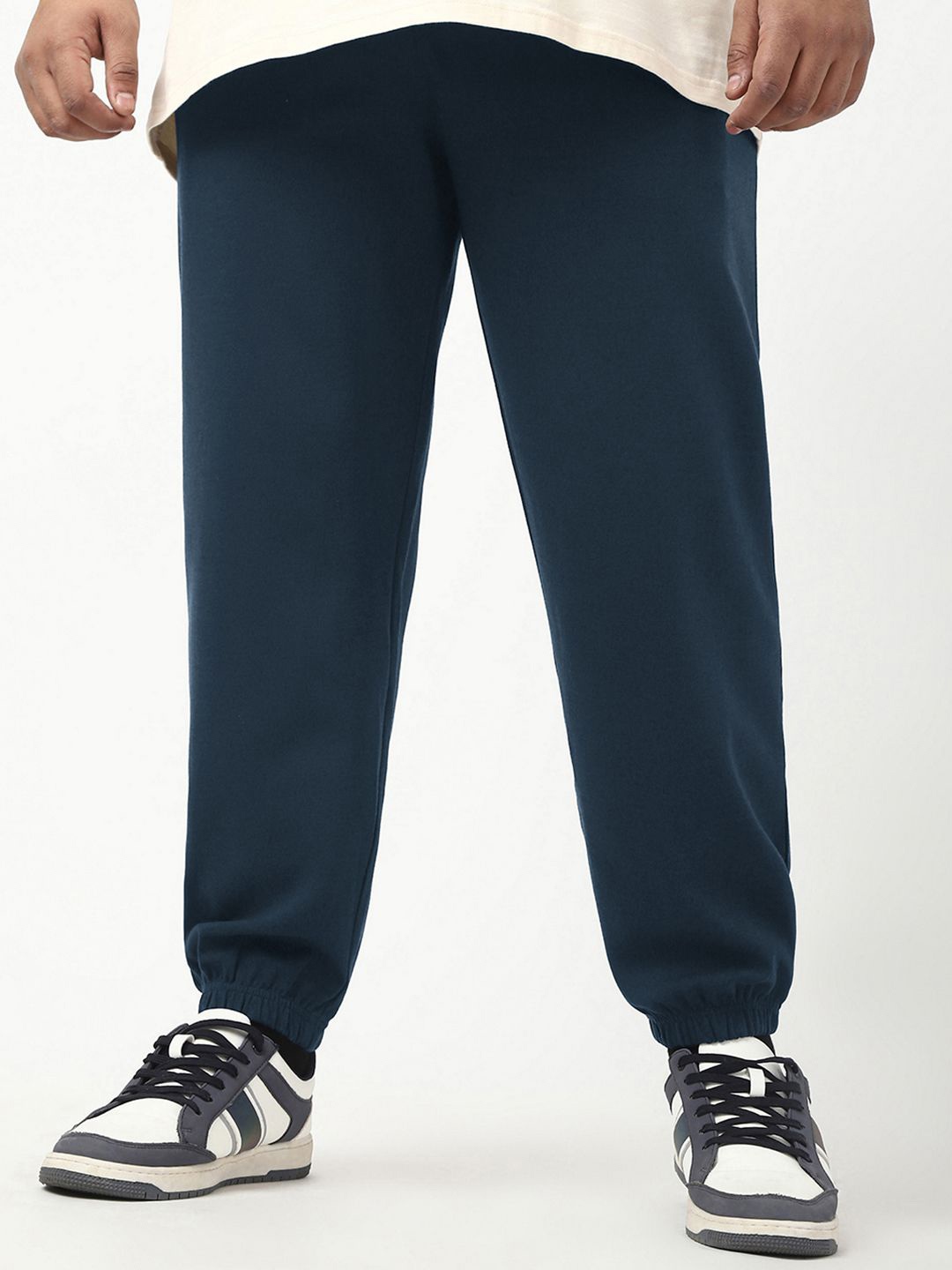 

Bewakoof Plus Men's Navy Blue Oversized Plus Size Joggers