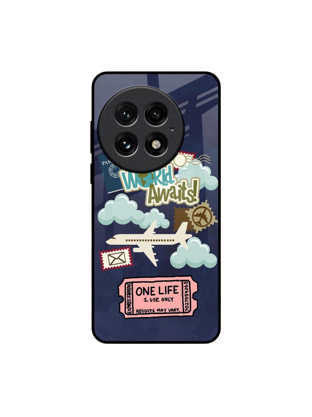 

QRIOH Tour The World OnePlus 13 Impact Resistant Back Case, Blue