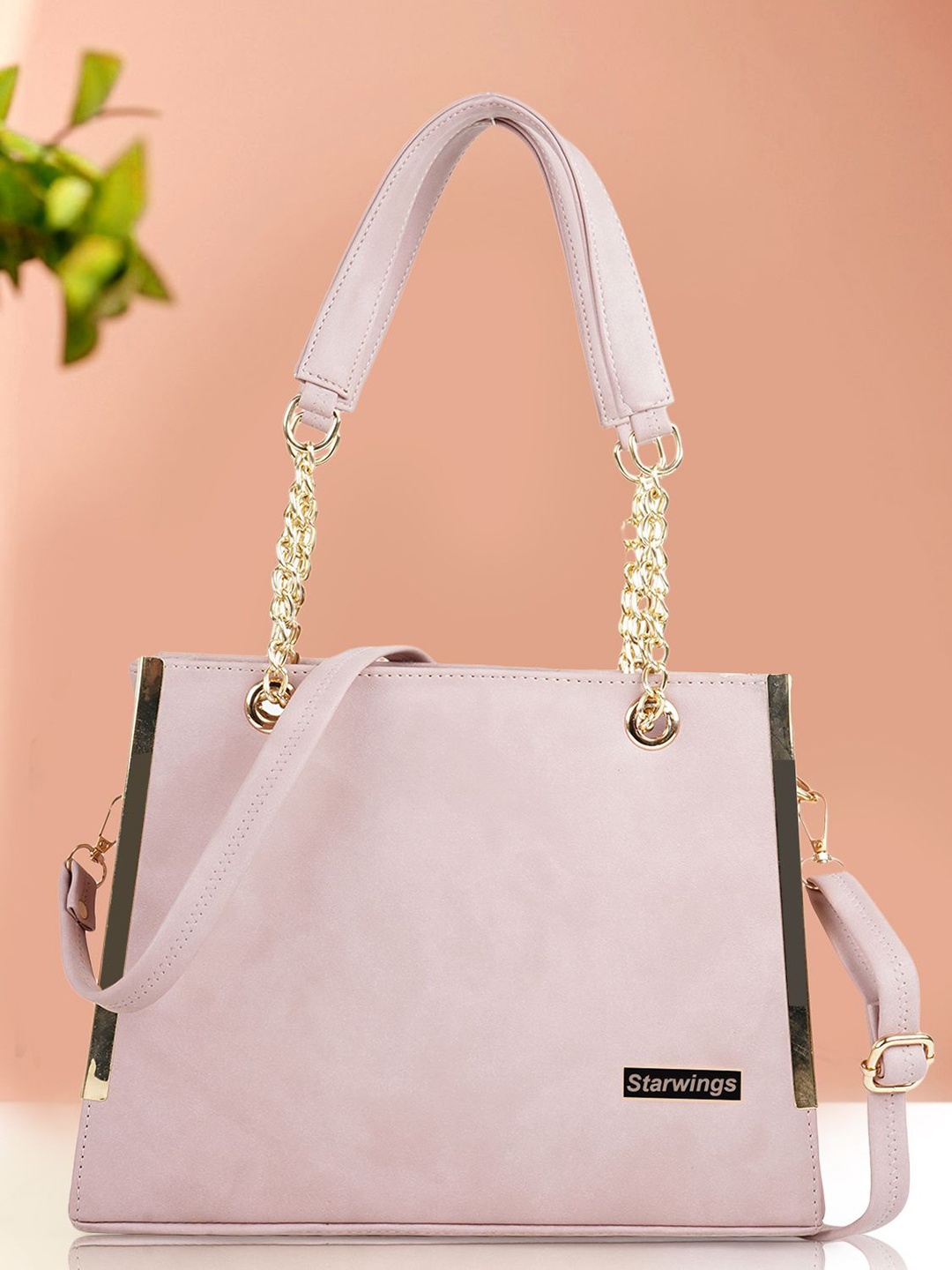 

STARWINGS Structured Satchel with Quilted, Pink