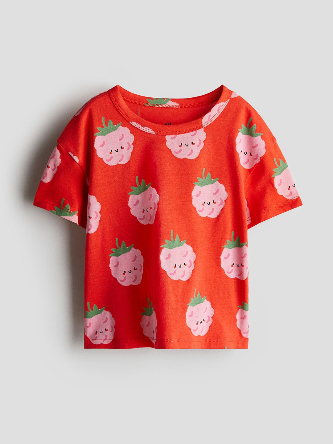 

H&M Printed Jersey Top, Red