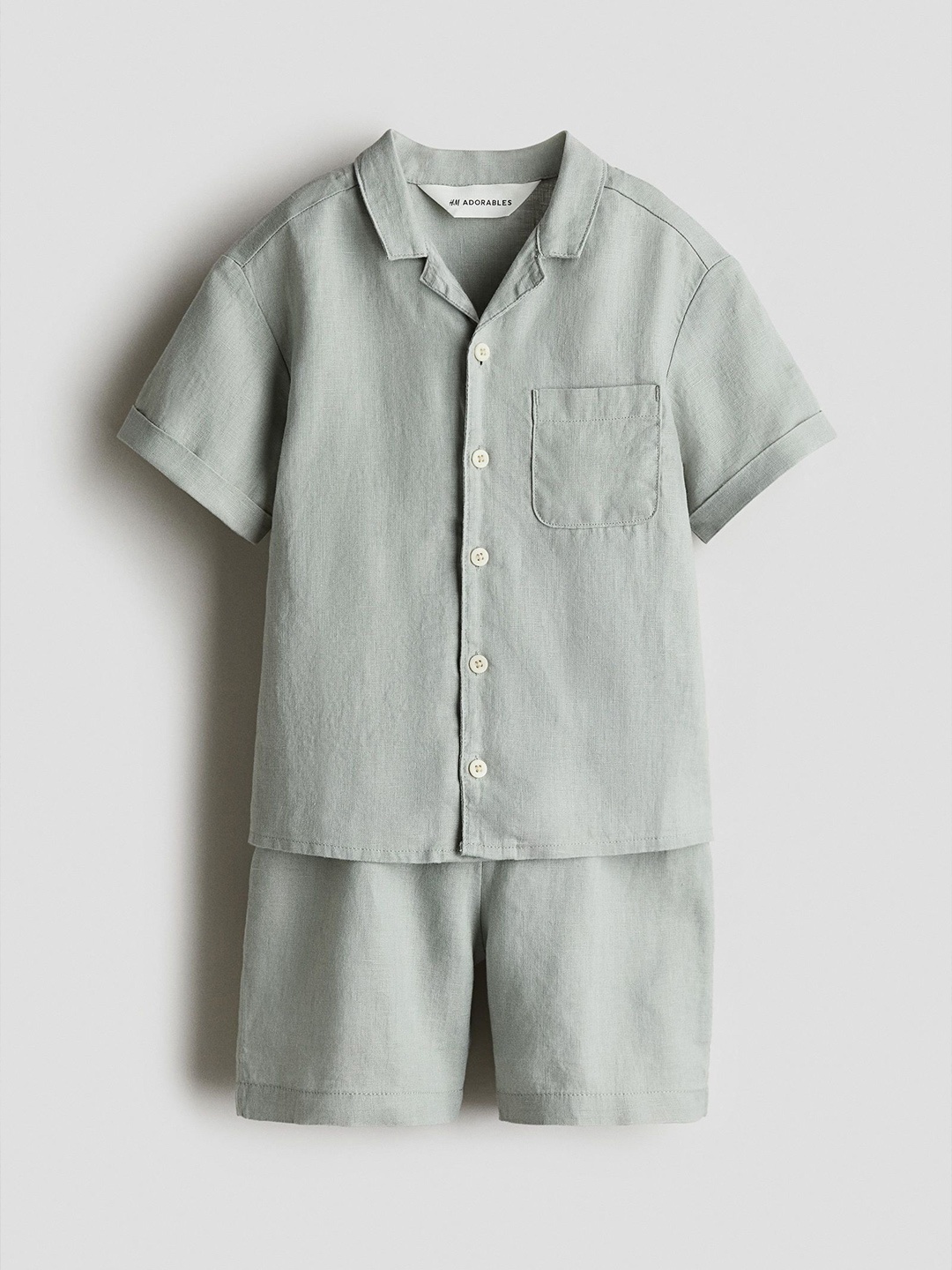 

H&M Boys 2-Piece Linen Set, Green