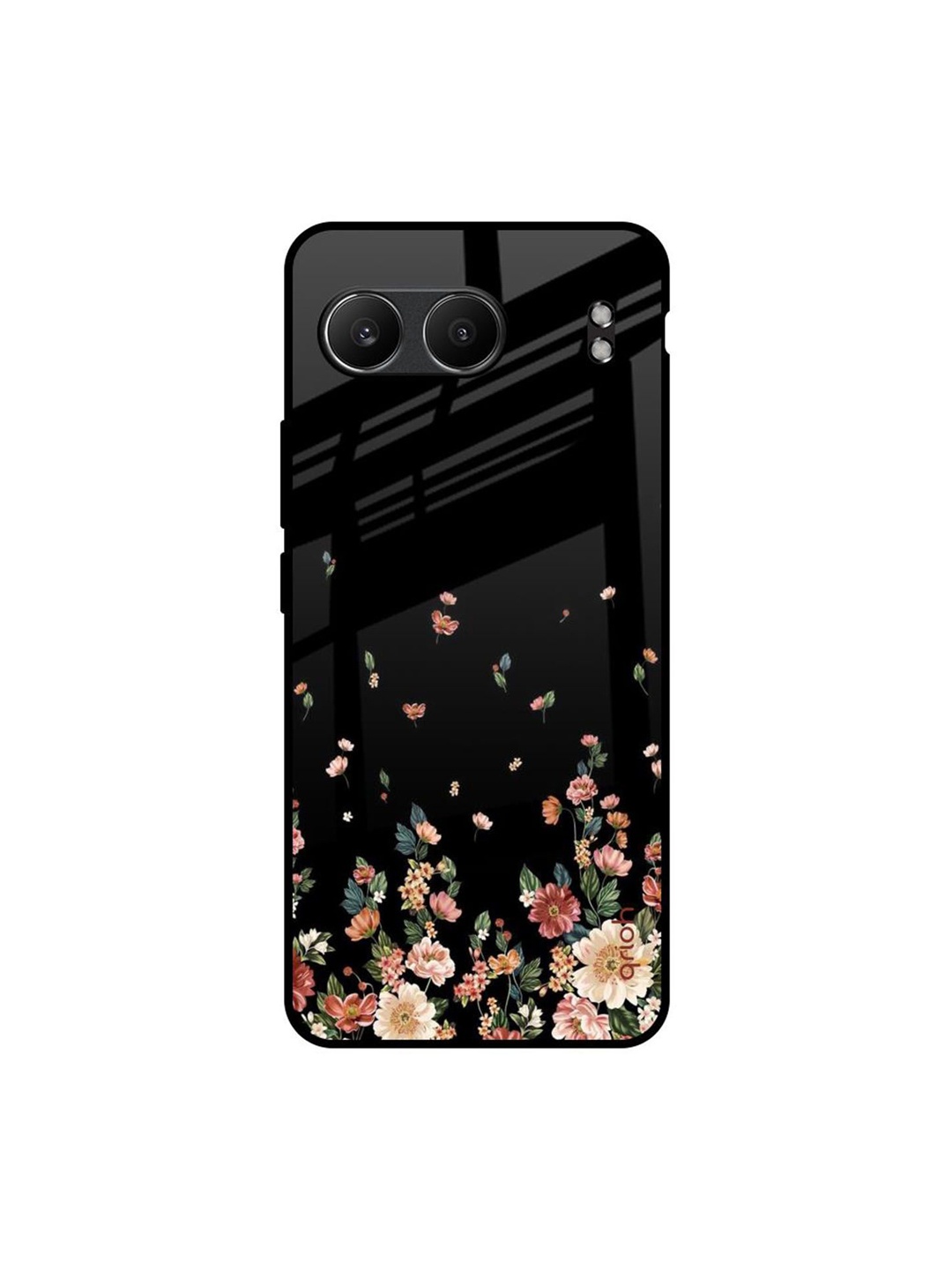 

QRIOH Floating Floral Print OnePlus Nord 4 5G Impact Resistant Back Case, Black