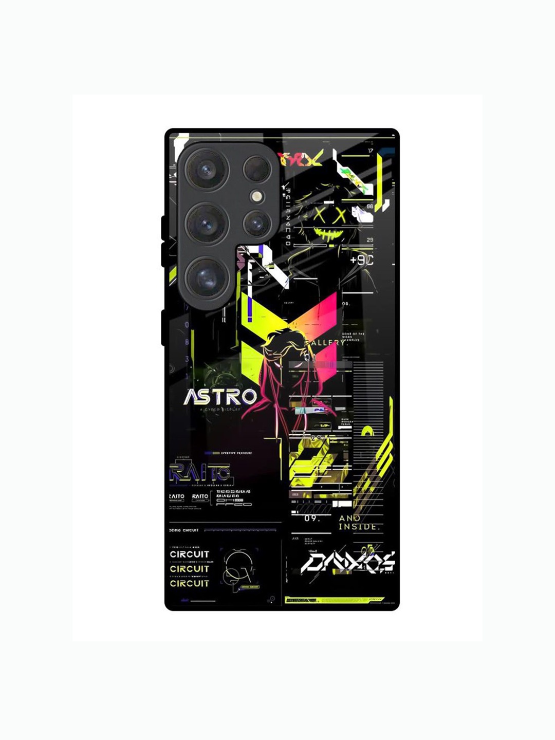 

QRIOH Astro Glitch Samsung Galaxy S25 Ultra Impact Resistant Back Case, Black